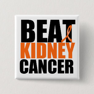 Badge Carré 5 Cm Cancer de rein de battement