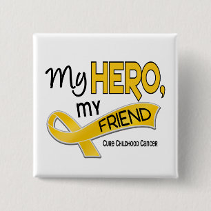 Badge Carré 5 Cm Cancer d'enfance MON HÉROS MON AMI 42