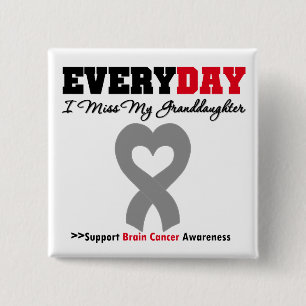 Badge Carré 5 Cm Cancer du cerveau chaque Mlle My Granddaughter du