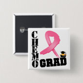Badge Carré 5 Cm Cancer du sein Chimo Grad (Devant & derrière)