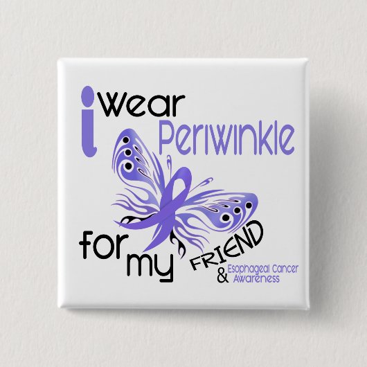 Badge Carré 5 Cm Cancer oesophagien JE PORTE le BIGORNEAU POUR MON (Devant)