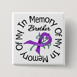 Badge Carré 5 Cm Cancer pancréatique dans la mémoire de mon frèr