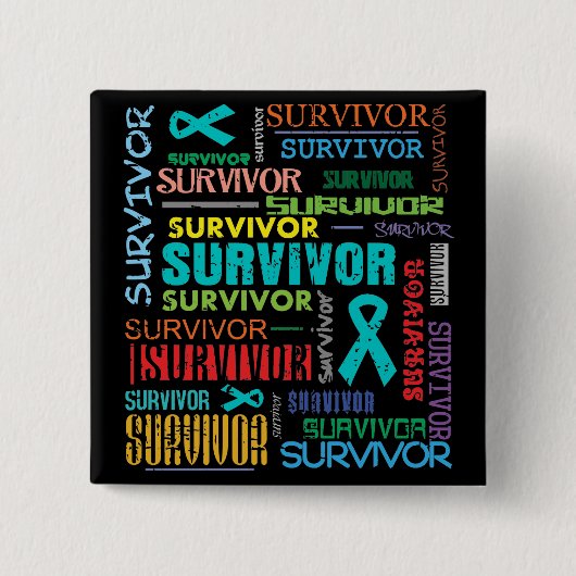 Badge Carré 5 Cm Cancer péritonéal Survivant Collage.png (Devant)