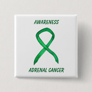 Badge Carré 5 Cm Cancer surrénal Sensibilisation au milieu du ruban
