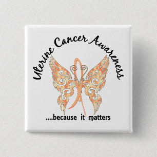 Badge Carré 5 Cm Cancer utérin du papillon 6,1 grunges de tatouage
