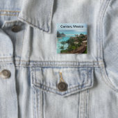 Badge Carré 5 Cm Cancun Mexique (En situation)
