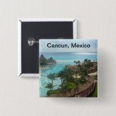 Badge Carré 5 Cm Cancun Mexique (Devant & derrière)
