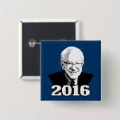Badge Carré 5 Cm Candidat BERNIE SANDERS 2016 (Devant & derrière)