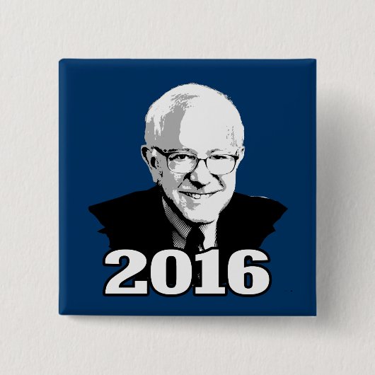 Badge Carré 5 Cm Candidat BERNIE SANDERS 2016 (Devant)