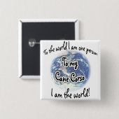 Badge Carré 5 Cm Canne Corso World 2 (Devant & derrière)