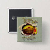 Badge Carré 5 Cm Cantaloupe Semences Publicité Art Antique (Devant & derrière)