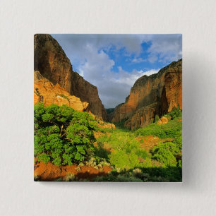 Badge Carré 5 Cm Canyon de Kolob à Zion Canyon, dans le pays de Si
