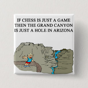 Badge Carré 5 Cm canyon grand de joueur de jeu d'échecs