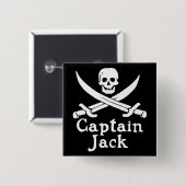 Badge Carré 5 Cm Capitaine Jack (Devant & derrière)