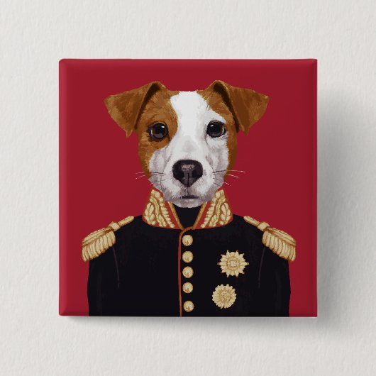 Badge Carré 5 Cm Capitaine Jack Russell (Devant)
