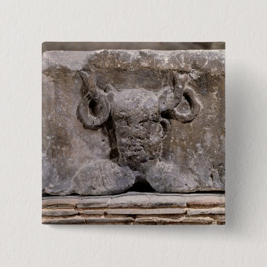 Badge Carré 5 Cm Capital du pilier de Nautes dépeignant Cernunnos (Devant)