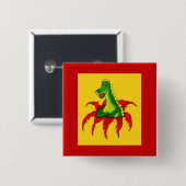 Badge Carré 5 Cm Capo, le petit dragon (Devant & derrière)