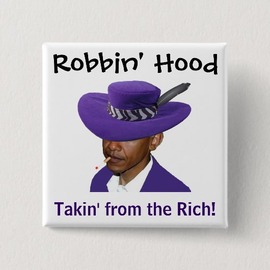 Badge Carré 5 Cm Capot de Robbin - Obama (Devant)
