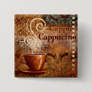 Badge Carré 5 Cm Cappucino