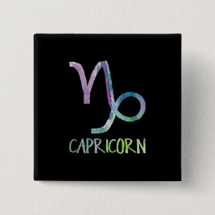 Badge Carré 5 Cm Capricorne Symbole Zodiaque Astrologie Chèvre de m