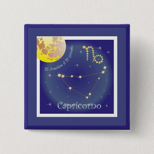 Badge Carré 5 Cm Capricorno 22 dicembre al 20 gennaio buttons