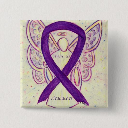 Badge Carré 5 Cm Capsules Sensibilisation Ruban Angle Épingle Perso (Devant)