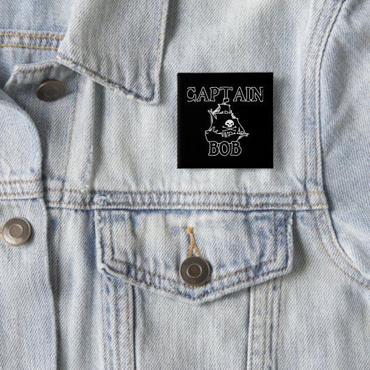 Badge Carré 5 Cm Capt Bob (En situation)