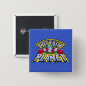 Badge Carré 5 Cm Captain Planet Logo (Devant & derrière)