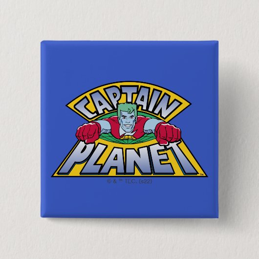 Badge Carré 5 Cm Captain Planet Logo (Devant)