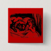 Badge Carré 5 Cm Capuchon rouge (Devant)