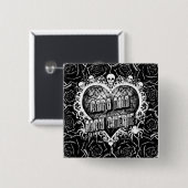 Badge Carré 5 Cm Cara Mia, Mon Cherie (Devant & derrière)