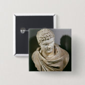 Badge Carré 5 Cm Caracalla, le marbre romain cuirassed le buste, (Devant & derrière)