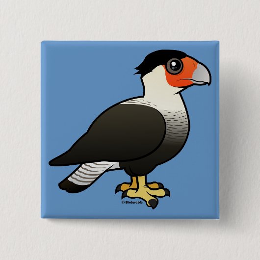 Badge Carré 5 Cm Caracara crêté (Devant)