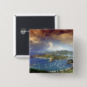 Badge Carré 5 Cm Caraïbes, Antigua. (Devant & derrière)