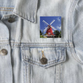 Badge Carré 5 Cm Caraïbes, Aruba. Old Mill, converti en 'Mill (En situation)