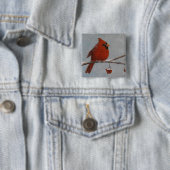 Badge Carré 5 Cm Cardinal du nord - bouton (En situation)