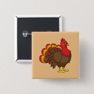 Badge Carré 5 Cm Caricature mignonne Turquie