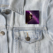 Badge Carré 5 Cm Carlin dans l'espace (En situation)