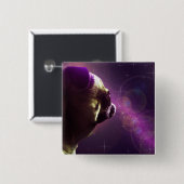 Badge Carré 5 Cm Carlin dans l'espace (Devant & derrière)