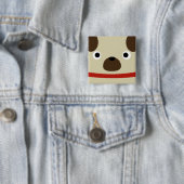 Badge Carré 5 Cm Carlin de Pugly (En situation)