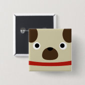 Badge Carré 5 Cm Carlin de Pugly (Devant & derrière)