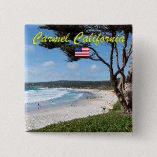 BADGE CARRÉ 5 CM CARMEL BY THE SEA - MONTEREY CALIFORNIA USA