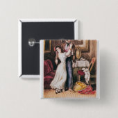 Badge Carré 5 Cm Carmen et Don Jose, 1846 (Devant & derrière)