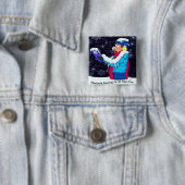 Badge Carré 5 Cm Caroleur de Noël froid (En situation)