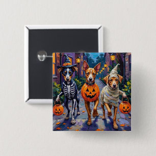 Badge Carré 5 Cm Carolina Trick-or-Treating en costume d'Halloween