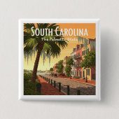 Badge Carré 5 Cm Caroline du Sud vintage (Devant)