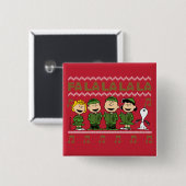 Badge Carré 5 Cm Caroling Christmas Sweater Graphic (Devant & derrière)