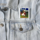 Badge Carré 5 Cm Carottes à Atom en Californie (En situation)