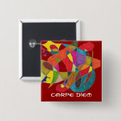 Badge Carré 5 Cm Carpe Diem (Devant & derrière)