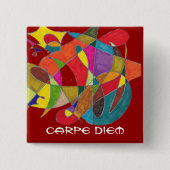 Badge Carré 5 Cm Carpe Diem (Devant)